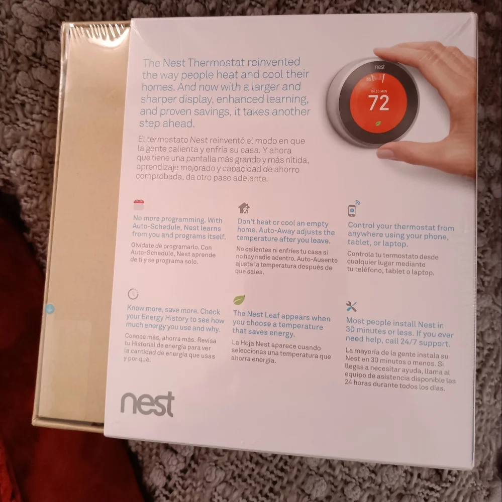 🆕Google Nest Learning Thermostat T3007ES Stainless Steel Color SEALED PACKAGE
